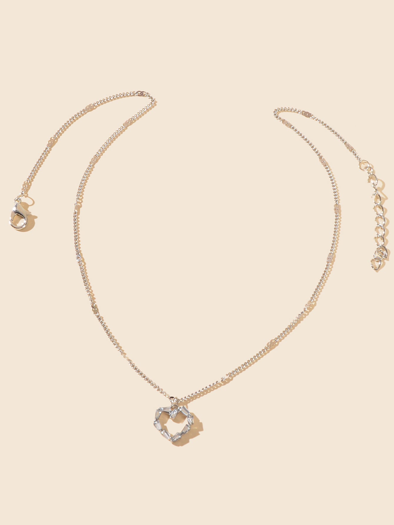 Zilveren Open Hart Ketting