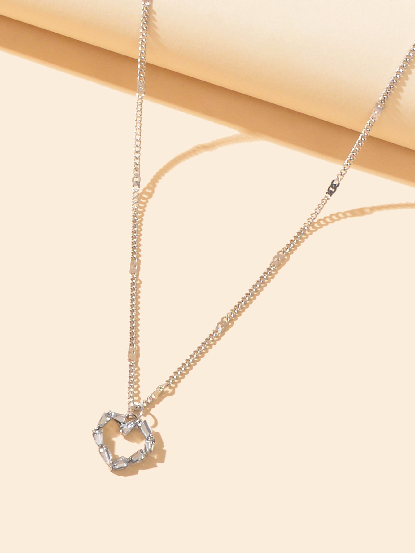 Zilveren Open Hart Ketting